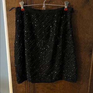 Banana Republic Black Sequin A-Line Skirt- 8 TALL